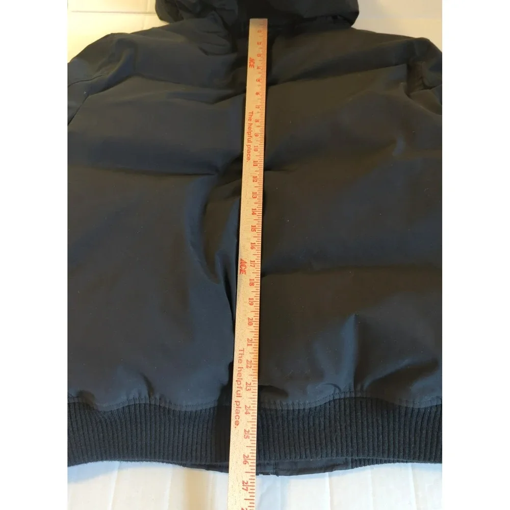 GH Bass & Co Down Hooded Puffer Jacket L Black Toasty Camping Hiking Outdoors